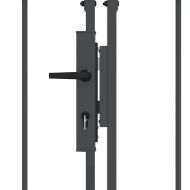 Врата за ограда с аркиран връх Сив 4 x 1,25 m Стомана