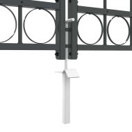 Врата за ограда с аркиран връх Сив 4 x 1,25 m Стомана