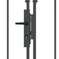 Врата за ограда с аркиран връх Сив 400 x 100 cm Стомана