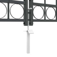 Врата за ограда с аркиран връх Сив 400 x 100 cm Стомана