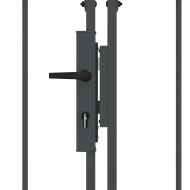 Врата за ограда с аркиран връх Сив 400 x 125 cm Стомана