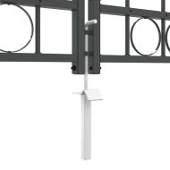 Врата за ограда с аркиран връх Сив 500 x 100 cm Стомана