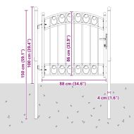 Врата за ограда Сив 100 x 100 cm Прахово покритие стомана