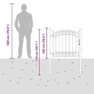Врата за ограда Сив 100 x 100 cm Прахово покритие стомана