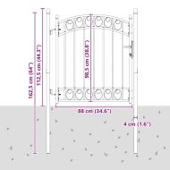 Врата за ограда Сив 125 x 100 см Прахово покритие стомана