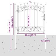 Оградна врата с шипове EMMEN 100 x 100 cm