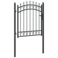 Оградна врата с шипове EMMEN 125 x 100 см Сиво С ключалка