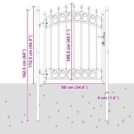 Оградна врата с шипове EMMEN 125 x 100 см Сиво С ключалка