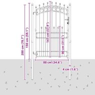 Оградна врата с шипове EMMEN 200 x 100 cm