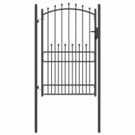 Оградна врата с шипове с заключване Сив 200 x 100 cm