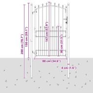 Оградна врата с шипове EMMEN 200 x 100 cm