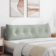 Възглавница за гръб Светлосиво 160 x 24 x 50 см Кадифе