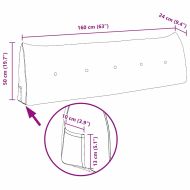 Възглавница за гръб Розово 160 x 24 x 50 см Кадифе