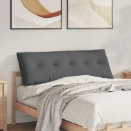 Възглавница за гръб Тъмен сив 140 x 19 x 50 см текстил