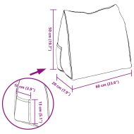 Възглавница за гръб Черно 60 x 20 x 50 см текстил