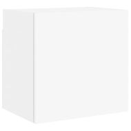 Стенен ТB шкаф, бял, 40,5x30x40 см, инженерно дърво