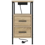 Нощен шкаф 2 pcs Сонома дъб 30 x 48 x 61 см Инженерно дърво