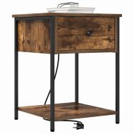 Нощен шкаф 2 pcs Димян дъб 42 x 41 x 56 см Инженерно дърво