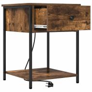 Нощен шкаф 2 pcs Димян дъб 42 x 41 x 56 см Инженерно дърво