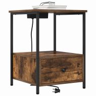 Нощен шкаф 2 pcs Димян дъб 42 x 41 x 56 см Инженерно дърво