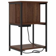 Нощен шкаф 2 pcs Кафяв дъб 38 x 31 x 61 см Инженерно дърво