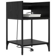 Нощен шкаф 2 pcs Черния дъб 40 x 40 x 61 см Инженерно дърво