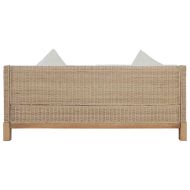 Комплект дивани с възглавници, 2 части, естествен ратан