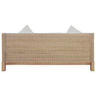 3-местен диван с възглавници, естествен ратан