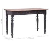 Бюро с 3 чекмеджета, 117x57x75 см, махагоново дърво масив