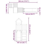 Комбинирано детско съоръжение за игра, импрегниран бор