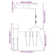 Комбинирано детско съоръжение за игра на открито, бор масив