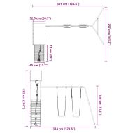 Комбинирано детско съоръжение, масивна дугласка дървесина
