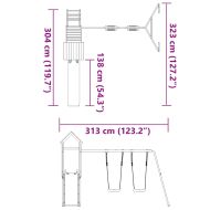 Комбинирано детско съоръжение, масивна дугласка дървесина