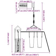 Комбинирано детско съоръжение за игра на открито, бор масив