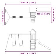 Комбинирано детско съоръжение за игра, импрегниран бор