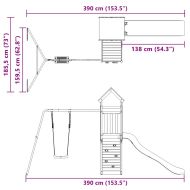 Комбинирано детско съоръжение за игра на открито, бор масив