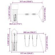 Комбинирано детско съоръжение, масивна дугласка дървесина