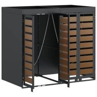 Контейнер за съхранение на 2 коша Антрацит Стомана