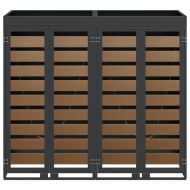 Контейнер за съхранение на 2 коша Антрацит Стомана