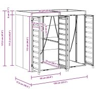 Контейнер за съхранение на 2 коша Антрацит Стомана