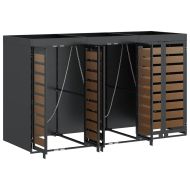 Контейнер за съхранение на 3 коша Антрацит Стомана