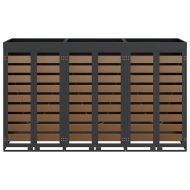 Контейнер за съхранение на 3 коша Антрацит Стомана