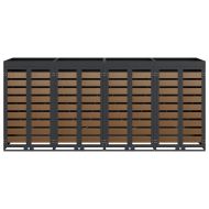 Контейнер за съхранение на 3 коша 340 x 77.5 x 115.5 см Стомана