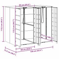 Контейнер за съхранение на 3 коша 340 x 77.5 x 115.5 см Стомана
