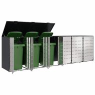 Контейнер за съхранение на 3 коша 340 x 77.5 x 115.5 см Стомана