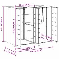 Контейнер за съхранение на 3 коша 340 x 77.5 x 115.5 см