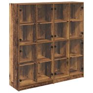 Висок шкаф 2 pcs Старо дърво 68 x 37 x 142 см Инженерно дърво