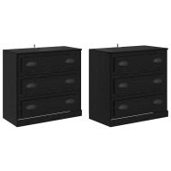 Скейдбордове с чекмедже 2 pcs Черния дъб 70 x 35,5 x 67,5 см