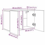 Телевизионен стенен шкаф 5 pcs Черния дъб Инженерно дърво