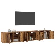 Комплект стенен ТВ шкаф 3 pcs Старо дърво 80 х 34,5 х 40 см